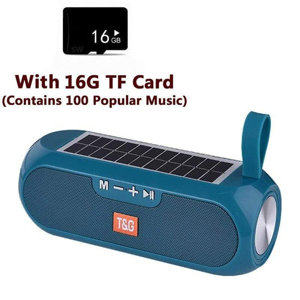 Planet Gates Green with TF card Portable Column WirelessBluetooth Bass Speaker Stereo Music Box Solar Power Bank Boombox Waterproof USB AUX FM Radio Super Bass