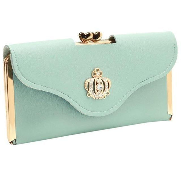 Planet Gates Green Women's Fashion Leather Wallet Women's Handbag Women's Long Wallets Clutch Money Bag Ladies' Card Holder A30