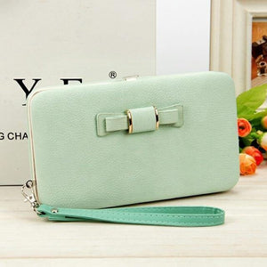 Planet Gates green Women's Wallet Snap Coin Purse Phone Bag Bow Multi-card Bit Card Holder Purse Women Luxury  Billetera Mujer