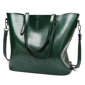 Planet Gates green Women Shoulder Bag Fashion Women Handbags Oil Wax Leather Large Capacity Tote Bag Casual Pu Leather women Messenger bag