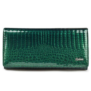 Planet Gates green Women Wallets and Purses Luxury Brand Alligator Long Genuine Leather Ladies Clutch Coin Purse Female Crocodile Cow Wallet