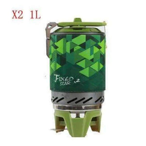 Planet Gates green X2 1L / China Fire Maple compact One-Piece Camping Stove Heat Exchanger Pot camping equipment set Flash Personal Cooking System