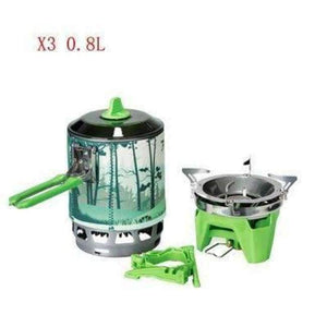 Planet Gates green X3 08lL / China Fire Maple compact One-Piece Camping Stove Heat Exchanger Pot camping equipment set Flash Personal Cooking System