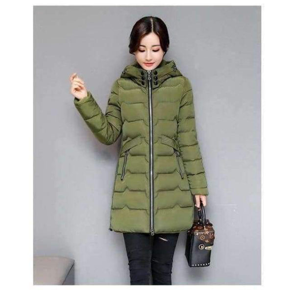 Planet Gates Green / XL 2018 Plus Size 6xl 7xl Cotton Coat Long Winter Jacket Parka Women Thick Slim Long Warm Hooded Padded Parkas Female