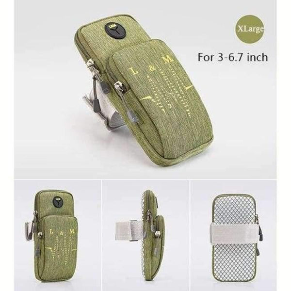 Planet Gates Green- XLarge IPhone X 8 7 Plus Case Arm Cell Phone Holder For Phone On Hand Tiske Sports Phone Pouch Universal for 3.5-6.7 Inches