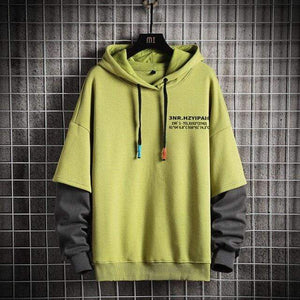 Planet Gates Green / XXXL Sweatshirts Hoodie Harajuku Vintage Painted Style Splicing Hip Hop Creativity Streetwear Male  Cotton Men Hoodies