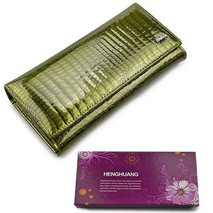 Planet Gates green2 with box Women Wallets and Purses Luxury Brand Alligator Long Genuine Leather Ladies Clutch Coin Purse Female Crocodile Cow Wallet