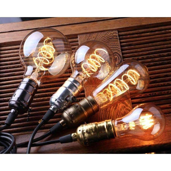 Planet Gates Grensk Vintage Filament LED žárovka E27 LED kulaté světlo stmívatelné A19 110V 220V měkká LED lampa 3W spirálová skleněná dekorační žárovka 10 ks