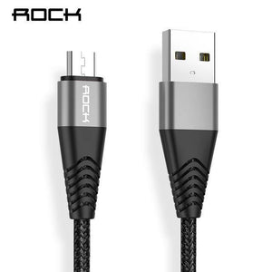 Planet Gates Grey / 0.5m ROCK Metal Micro USB Cable 2.4A for Samsung Xiaomi Redmi Note 5 Pro LG USB Nylon Braided Fast Charge Data Charging Phone Charger