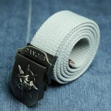 Men's Canvas Belt Skull Metal Tactics Woven Belt Canvas Belt Casual Pants Cool Wild Gift For Men Belts Skull Large Size