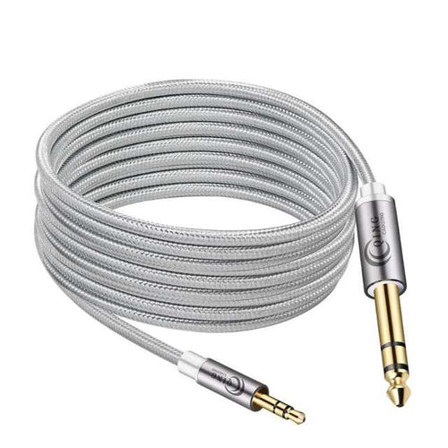 Planet Gates Grey / 1m 3.5mm to 6.35mm Jack Adapter Gold Plated Aux Cable 1m 2m 3m for Amplifier CD Player Speaker 3.5 to 6.5 Male to Male Audio Cable