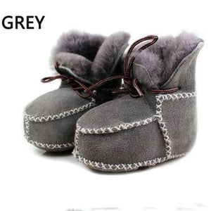 Planet Gates grey / 2 Genuine Leather baby shoes boots infants warm shoes fur wool girls baby booties Sheepskin boy baby