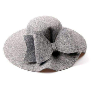 Planet Gates grey 2018 New Australia Wool Felt Hat England Women Fedora Hat Wide Brim Hats With Big Bowknot For Elegant Lady Hat Christmas GIfts