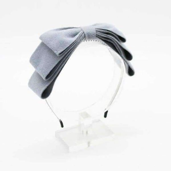 Planet Gates grey 2018 New winter velvett 3 layor bow elegant headband fashion children hairband hair accessories OEM