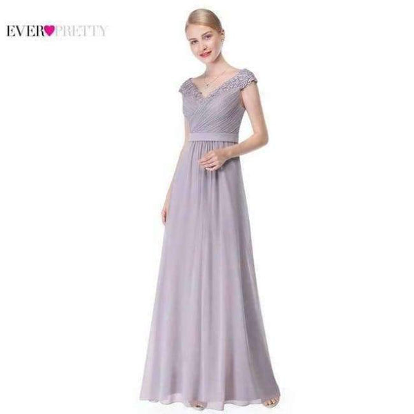 Planet Gates Grey / 4 / China Evening Dresses EP08633 Women Elegant Sexy Beading Deep V neck Long Evening Gown 2018 Chiffon Dress robe de soiree