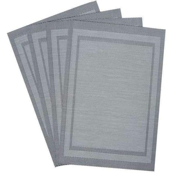 Planet Gates Grey 4 PVC Vinyl Placemats for Dining Table Runner Linens place mat in Kitchen Accessories Cup Wine mat coaster pad in Stock