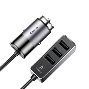 Planet Gates Grey 4 USB Multiple Expander Car Charger 5.5A 4 Ports Fast Car-Charger Adapter For iPhone Samsung Xiaomi Mobile Phone Charger