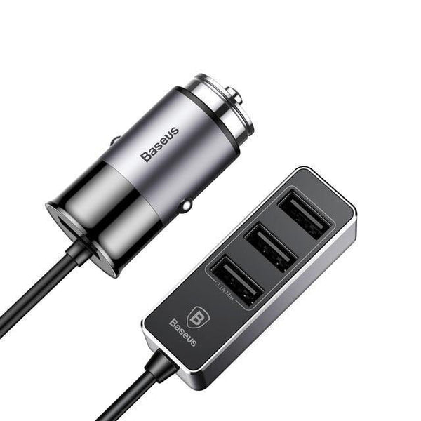 Planet Gates Grey 4 USB Multiple Expander Car Charger 5.5A 4 Ports Fast Car-Charger Adapter For iPhone Samsung Xiaomi Mobile Phone Charger