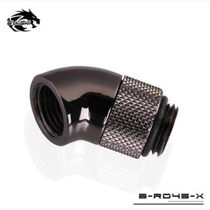 Planet Gates Grey 45 Diamond B-RD90-X/B-RD45-X 45/90 Degree Female-Male Rotate Fitting Rotatable Elbow For PC Water Cooling G1/4