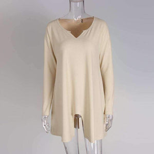 Planet Gates Grey / 4XL T-shirts Casual Knitted Sweater Pullover Long Sleeve Women Tops Sexy V Neck T-shirts Femme Tee Shirts WS3536E