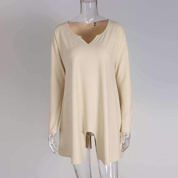 Planet Gates Grey / 4XL T-shirts Casual Knitted Sweater Pullover Long Sleeve Women Tops Sexy V Neck T-shirts Femme Tee Shirts WS3536E