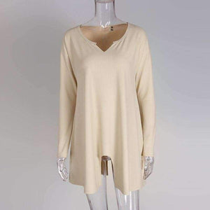 Planet Gates Grey / 4XL T-shirts Casual Knitted Sweater Pullover Long Sleeve Women Tops Sexy V Neck T-shirts Femme Tee Shirts WS3536E