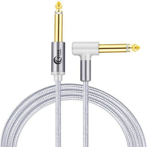 Planet Gates Grey / 7.5m Guitar Cable 6.5mm Jack Audio Cable Nylon Braided 6.35 Guitar Instrument Cable for Electric Guitar Mixer Amplifier 6.35mm Cable