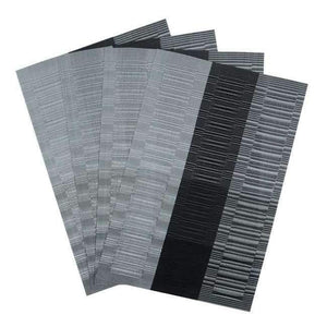 Planet Gates Grey and Black 4 PVC Bamboo Plastic Placemats for Dining Table Runner Linens place mat in Kitchen Accessories Cup Wine mat