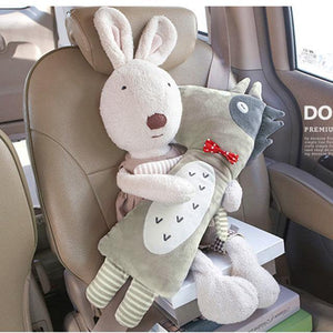 Planet Gates Grey cattle Car Seat Belt Cover Cartoon plush Kids Children Pillow Shoulder Pads Safety Positioner Padding Waist Cushion Styling