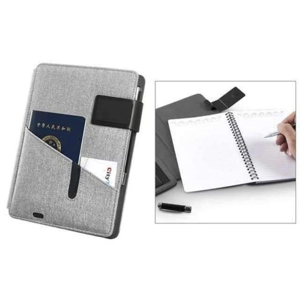 Planet Gates grey color 2 Multi Functional Notebook with 5000 mAh Power Bank Supplies Business Gift Office Supply Writing Pad A5