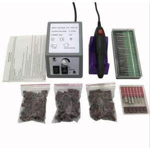 Planet Gates GREY Electric Nail Art Drill Machine Manicure Pedicure Pen Tool Set Kit+30pcs nail drill bit+150pcs sanding bands