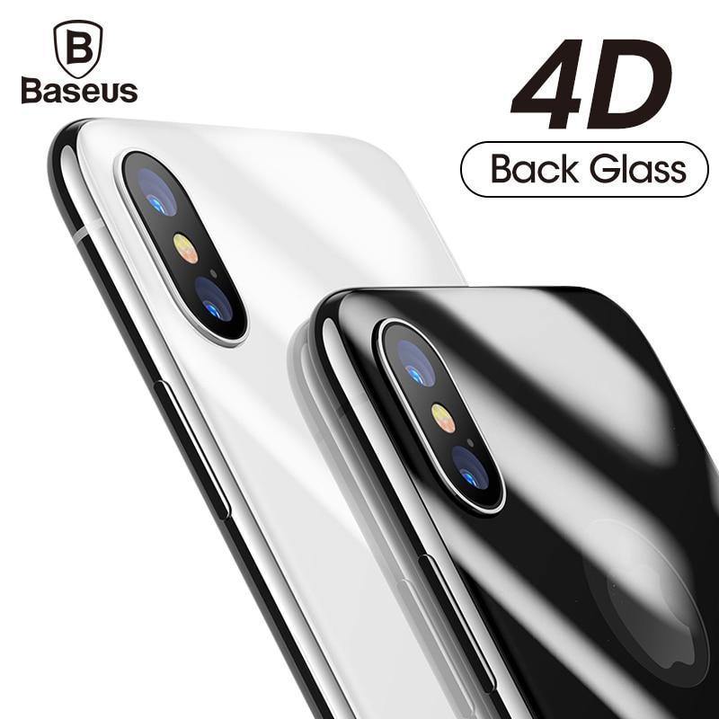Planet Gates Grey / For iPhone X Baseus 4D Back Screen Protector Tempered Glass For iPhone X 10 Full Body Cover Protection Rear Toughened Glass Film For iPhoneX