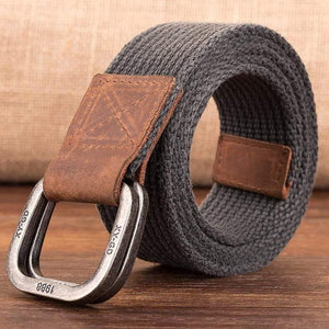 Canvas Belt Men Designer Belt Trap Double-ring Buckle Male Casual Solid Knitted Jean Belts Dropshiping