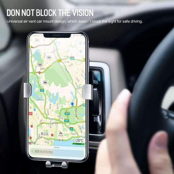 Planet Gates Grey Gravity Car Phone Holder For iPhone X XS MAX 8 7 6 Plus Samsung Xiaomi Mobile Phone Holder GPS Air Vent In Car Mount Stand