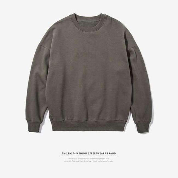 Planet Gates Grey green / L INFLATION 2017 Winter Mens Hip Hop Solid Color  Hoodies Velvet Fabrics Sweatshirts 12 Solid Color  Winter Men Sweatshirts 166W17