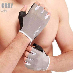 Planet Gates Grey / L 1 Pair  Anti-skid Breathable Gym Gloves Body Building Training Sport Dumbbell Fitness Exercise Weight Lifting Gloves