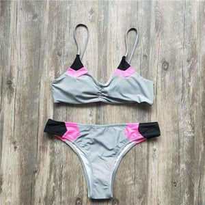 Planet Gates grey / L Brazilian bikini patchwork swimsuit plavky cheap swimwear women patchwork bathing suit 2018 sexy swimwear