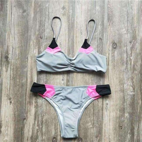 Planet Gates grey / L Brazilian bikini patchwork swimsuit plavky cheap swimwear women patchwork bathing suit 2018 sexy swimwear