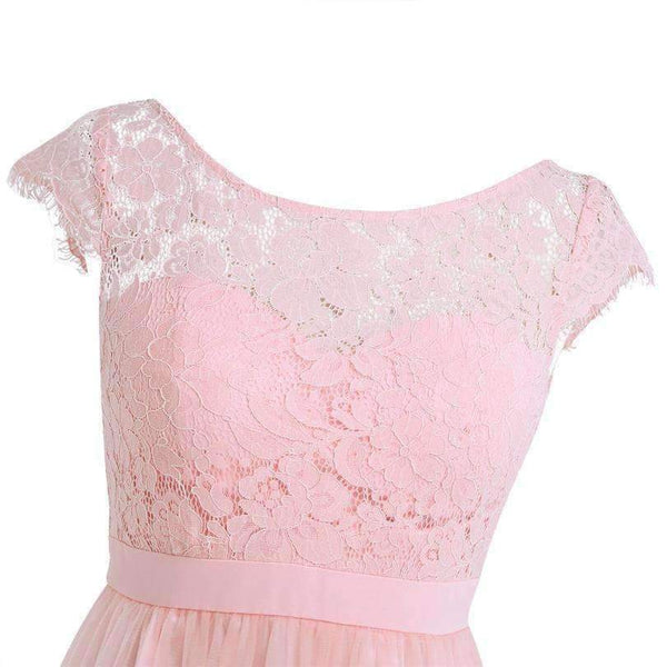 Planet Gates Grey Lace Long Bridesmaid Dresses 2017 Chiffon Dusty Rose Wine Red Pearl Pink Floor Length Wedding Party Summer Dresses