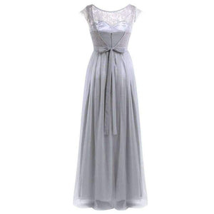 Planet Gates Grey Lace Long Bridesmaid Dresses 2017 Chiffon Dusty Rose Wine Red Pearl Pink Floor Length Wedding Party Summer Dresses