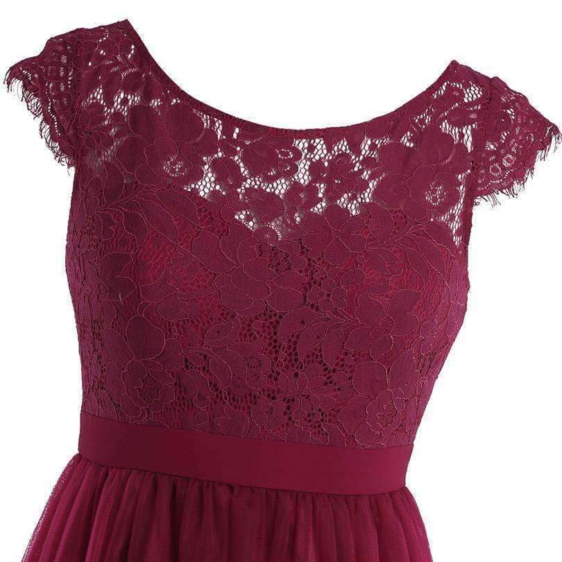 Planet Gates Grey Lace Long Bridesmaid Dresses 2017 Chiffon Dusty Rose Wine Red Pearl Pink Floor Length Wedding Party Summer Dresses