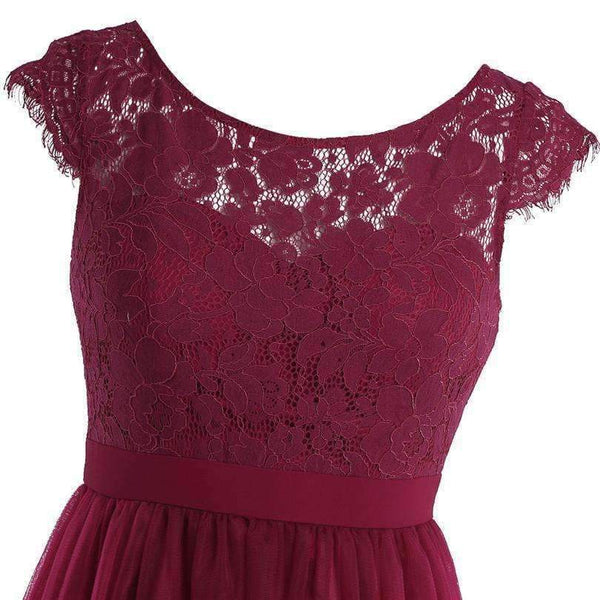 Planet Gates Grey Lace Long Bridesmaid Dresses 2017 Chiffon Dusty Rose Wine Red Pearl Pink Floor Length Wedding Party Summer Dresses