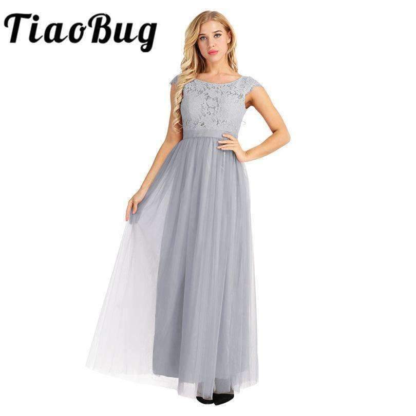 Planet Gates Grey Lace Long Bridesmaid Dresses 2017 Chiffon Dusty Rose Wine Red Pearl Pink Floor Length Wedding Party Summer Dresses