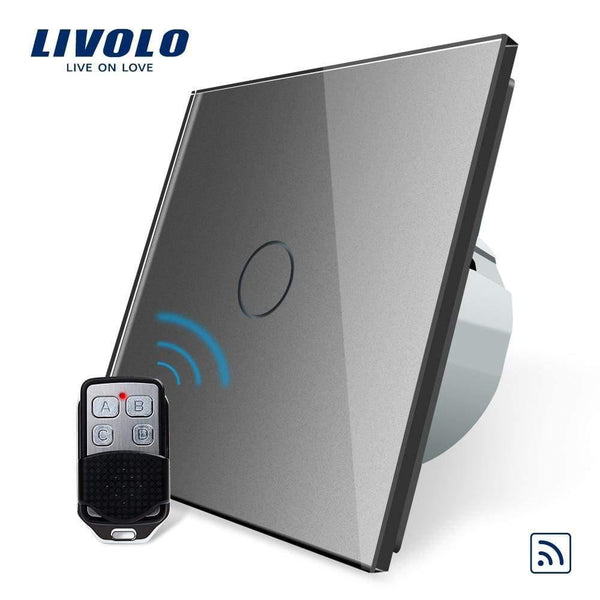 Planet Gates Grey Livolo EU Standard Remote Switch, AC 220~250V Wall Light Remote Touch Switch With Mini Remote Controller C701R-11-RT12,no Logo