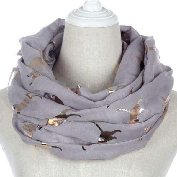 Planet Gates Grey Loop New Design Fashion Shiny Pink Grey Navy Color Foil Gold Metallic Cat Scarf Wrap Shawl Foulard Ladies Mother Gifts