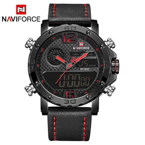 Planet Gates Grey Mens Watches Top Brand Luxury Original Sports Watch Men Leather 30M Waterproof Miliary Dual Display Wristwatch Clock