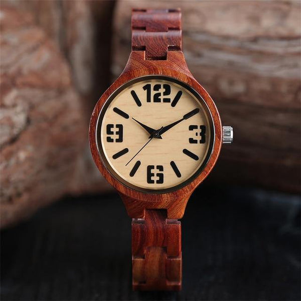 Planet Gates Grey Natural Maple Bamboo Wood Watches Ladies Fashionable Quartz Wristwatch Women's Bracelet Female Clock Relogio Feminino