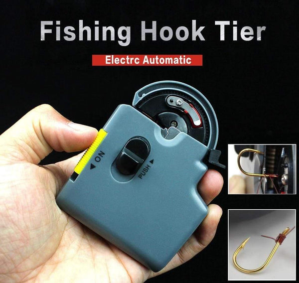 Planet Gates Grey Portable Electric Automatic Fishing Hook Tier Machine Fishing Accessories Tie Fast Fishing Hooks Line Tying Device