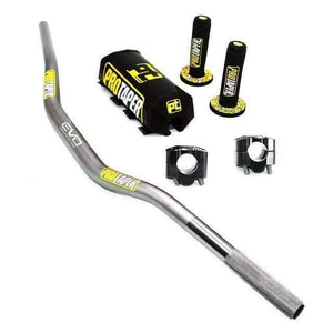 Planet Gates Grey PT Handlebar For PRO Taper Pack Bar 1-1/8" Handle bar Pads Grips Pit Pro Racing Dirt Pit Bike Motorcycle CNC 28.5mm Adapter