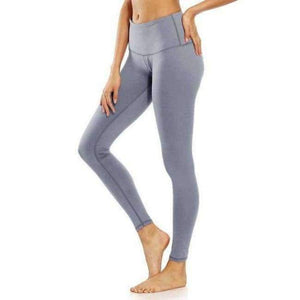 Planet Gates Grey / S Fitness Women Elastic High Waist Solid Sport Yoga Running Bodybuilding Training Plus Size 2XL Stretch Slim Tight Legging